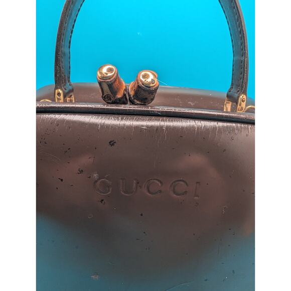 Authentic Vintage Gucci Tom Ford Era Bamboo Patent Leather Vanity Bag - Style 00 - Picture 2 of 11